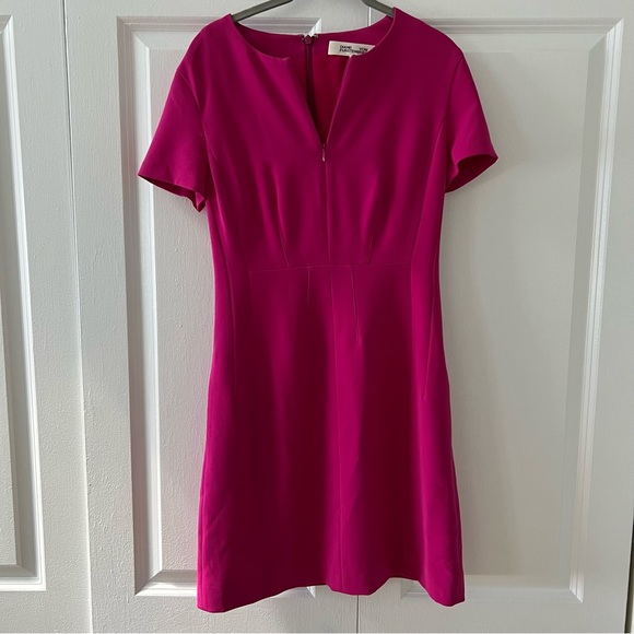 Never Been Worn Diane Von Furstenberg DVF Magenta Agatha Suiting Dress sz2 - Picture 1 of 5